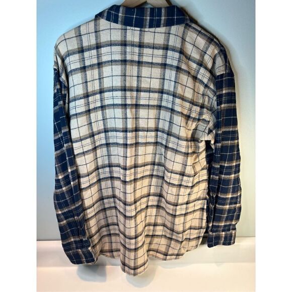 Japna Two Toned Plaid Shacket Button Down Women’s Medium - Picture 3 of 4